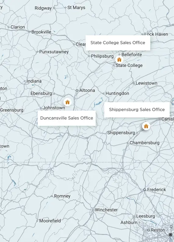 Map of S&A Design Center Locations